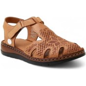 Resim Mammamia D25ys-2550 Deri Comfort Kadın Sandalet Taba 