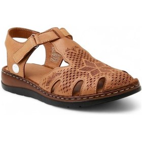 Resim Mammamia D25ys-2550 Deri Comfort Kadın Sandalet Taba 