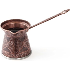 Resim Metal Desenli Cezve No:6 - Kahverengi - 390 ml 
