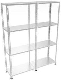 Resim Rafburada 4 Katlı Duble 31X120-250 Cm Galvaniz Çelik Raf.Depo,Arşiv,Dosya Rafı -1.50 Mm 