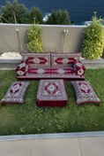 Resim mdhomecarpet Şark Köşesi Minder Takımı | Yer , Sırt Minderi, Etnik Desen, Salon ve Ev İçin 8 Parça Süngerli 