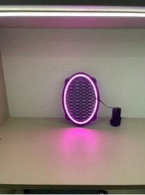 Resim Foxus PEMBE /MOR OVAL IŞIKLI HOPARLÖR KAPAĞI 1. KALİTE PARKLAK ABS 