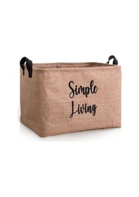 Resim Jüt Simple Living Baskılı Küçük Boy Düzenleyici Saklama Sepeti 15x25x18 Çok Renkli 