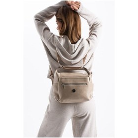 Resim Sanmorris Kadın Hem Omuz Hem Sırt Çantası Çok Bölmeli Orta Boy 32x25 1436 Krem 