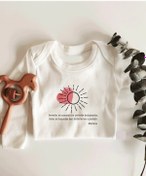 Resim Tuğbababy Mevlana Sözü Uzun Kol Çıtçıtlı Organik Bebek Body Beyaz 