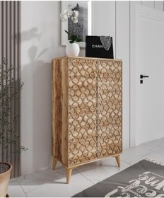 Resim Vns Hasırlı Ayakkabılık Çok Amaçlı Dolap Mutfak Kiler Dolabı Ceviz 