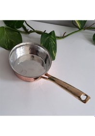 Resim 1,2 Mm Kalın Dövülmüş Trabzon İşi Bakır Sosluk Tava 