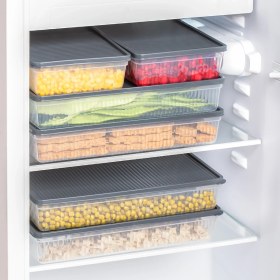 Resim Porsima 1101 4 Lü Dikdörtgen No-Frost Derin Dondurucu Çok Amaçlı Yiyecek Saklama Kabı Seti 