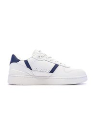 Resim Lacoste T-clip Leather Mens Sneaker Hakiki Deri Günlük Spor Ayakkabı Beyaz Mavi Beyaz 