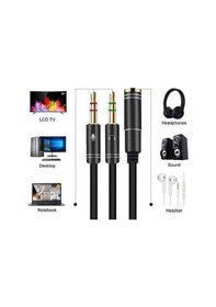 Resim Kulaklık Mikrofon Ayırıcı Aparat 3.5 MM Headphone Mic Audio 