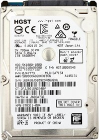 Resim HGST Travelstar 2,5 Inç 1tb 5400rpm Sata 6gbps 8mb Önbellek Dahili Sabit Sürücü (0J22413) 