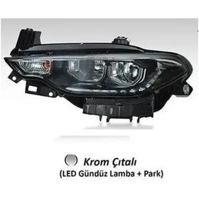 Resim Far Sol Fıat Egea 16&gt 20 Motorlu Led Krom Cıtalı Drl+park Ayfar 