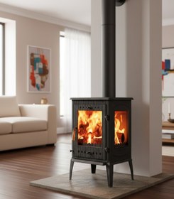 Resim Reyo Stove Harput Üç Camlı Döküm Şömine Soba 
