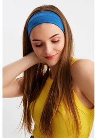 Resim Kadın %100 Pamuklu Penye, Kaymaz, Terletmez, Ultra Hafif, Spor Saç Bandı Bandana - Tek Ebat / Parlament Parlament 