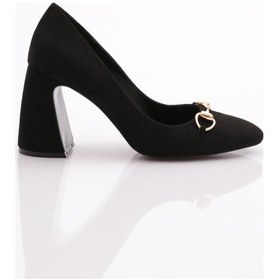 Resim Dgn 8075 Kadin Demir Aksesuarli Topuklu Ayakkabi 8075-2125-R1680 Siyah 