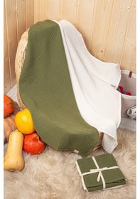 Resim Yeşil 2 Katlı Müslin Örtü Seti 2 Li 75x75 CM Yeşil 