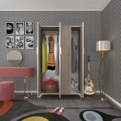 Resim Kenzlife gardırop 4 kapaklı kapılı defne 168*100*42 crd ayaklı gardolap dolap 