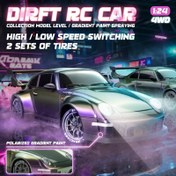 Resim Uzaktan Kumandalı Drift Araba, Uzaktan Kumandalı Araba, Canlı Renkler, 1:24 Ölçekli, Yüksek Hızlı Dört Tekerlekten Çekiş, LED Işıklar ve Değiştirilebilir Drift Lastikleri, Spor Oyuncak Araba, Erkek ve Kız Çocukları İçin Hediye Olarak Uygun 