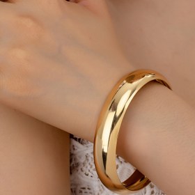 Resim Zarif 18K Altın Kaplama Geniş Bilezik - Retro Şık, Kadınlar İçin Mükemmel Hediye 