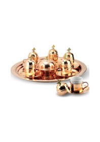 Resim Dövme Kırmızı Bakır Kahve Takımı 