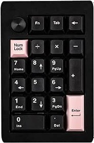 Resim EPOMAKER EK21-X VIA Conta Numara Pedi, Alüminyum Alaşımlı Kablosuz Numpad, Bluetooth/2.4ghz/Kablolu Programlanabilir Tuş Takımı, 5 Katmanlı Dolgulu, Win/Mac/Oyun için (Siyah, Gateron Pro Sarı) 