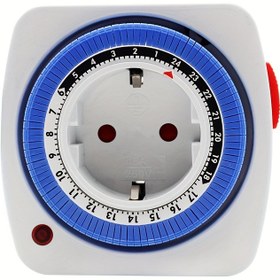 Resim 1 Adet Mekanik Zamanlayıcı 24 Saat Analog Zamanlayıcı, Anahtarlı Zamanlayıcı, 96 Geçiş Segmentli Sürgülü Kontrol ile Zaman Göstergeli ve Çocuk Korumalı 3680 W 