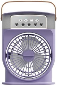 Resim Coverzone Şarjlı Mini Buharlı Hava Soğutucu, Taşınabilir Portatif Mobil Sulu Klima, 3 Rüzgar Hızı, 3 Sis Modu, Buzlu Vantilatör 5 Sprey Delikli ile LED Işıklı 26cm x 20cm - CRV-002 (CRV-002 - Mor) 