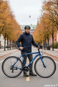 Resim Bisan Guida 28 Jant Erkek Şehir Bisikleti 54 cm Alüminyum Kadro V-Fren Shimano 21 Vites Lacivert 