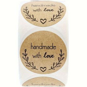 Resim 500 Adet Vintage Kraft Kağıt Etiketler - El Yapımı 'Teşekkürler' Etiketleri Scrapbooking, Hediyeler & Ofis Malzemeleri İçin 