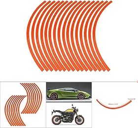Resim Brrnoo Motosiklet Jant Şeridi, Evrensel Araba Motosiklet Tekerleği Yansıtıcı Pinstripe Çıkartma Bant Sticker 6 Renk Yansıtıcı Tekerlek Bant Dekorasyon Filmi (Kırmızı) 