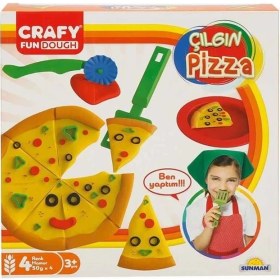 Resim MCM Group Crafy Çılgın Pizza Oyun Hamuru Seti 200 G 10 Parça 