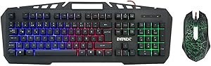 Resim Everest KMX-99 Siyah Usb Gökkuşağı Zemin Aydınlatmalı Q Oyuncu Klavye Mouse Set 