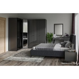 Resim Doressa Platinum Grey Corner 6 Kapı Yatak Odası Takımı 