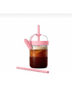 Resim Nespresso Pembe Travel Thumbler Mug 540ML Plastik Malzemeden Sızdırmaz Tasarımlı İçecek 