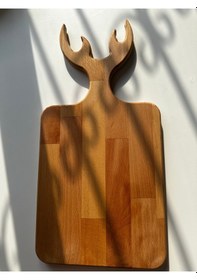 Resim Geyikli Ahşap Kesme/sunum Tahtası Ahşap 