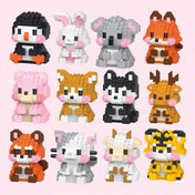 Resim Mini Sevimli Hayvanlar Yapı Blokları Oyuncaklar, Leopar, Koala, Geyik, Penguen, Tilki, Tavşan, Köpek, Corgi, Ayı, Kedi, Koyun, Sibir Husky, Miniatur Karikatür Hayvanlar Modelleri Montaj Oyuncaklar, Doğum Günü ve Noel Hediyeleri 