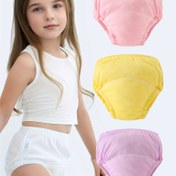 Resim 3 adet Bebek Eğitim Tuvalet Kağıdı Pantolonu - Yıkanabilir Yumuşak Ones Elastik Bel Bandı ile, Çeşitli Renkler (Pembe, Sarı, Lavanta) - Kolay Bebek Bezi Değişimleri ve Tuvalet Kullanımı için Nazik Ones, Tuvalet Eğitimi, Eğlenceli Giyim, Kolay Bakım Malzemesi 