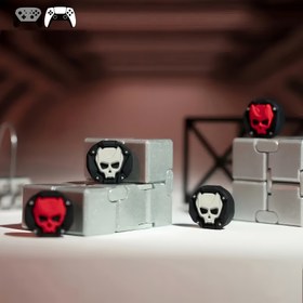 Resim 4 Adet Havalı Kafatası Silikon Başparmak Kapağı Joystick Koruyucu, Pürüzsüz Dokulu - PS4/PS5 Slim/PS4/PS3/Xbox One/360 Slim Serisi X/S/Switch Pro Kontrol Cihazı İçin Uygun 