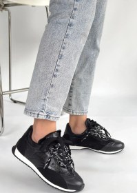 Resim Ranu Siyah Cilt Paraşüt Detaylı Bağcıklı Spor Ayakkabı Çok Renkli 