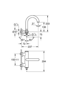 Resim Grohe Atrio Banyo Bataryası 24367000 Gümüş 