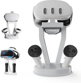 Resim VR Stand Tutucu ile Uyumlu Meta 2/Quest 3/Pico 4/Vision Pro/PSVR 2 için, Kulaklık Ekran Standı ve Montaj Kontrolörleri Aksesuarları 