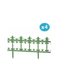 Resim Omnipazar Sy-5990 Klasik Plastik Bahçe Çiti 86x38 Cm 4'lü Set Yeşil 
