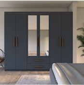 Resim Metalia Gm 037 Arminay 6 Kapılı 2 Çekmeceli Aynalı Gardrop 