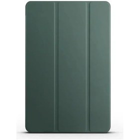 Resim Akıllı Kılıf İçin Lenovo Tab M11 11 "2024 Tb330fu İnce Stand Üç Katlı Dark Green Tab M11 11 İnch Arka Kapak 