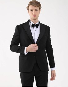 Resim Dufy Siyah Erkek Slim Fit Sivri Yaka Smokin Takım - 92409 Siyah 