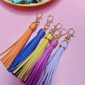 Resim Günlük kullanımlar için kadınlar için hediye olarak 1 adet 10 cm PU Deri Püskül Anahtarlık Katı Anahtarlık Çanta Sırt Çantası Şanslı Takı Bileklik Kolye 