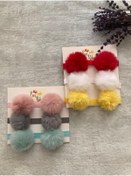 Resim ESES BEBE Bebek Çocuk 6'lı Peluş Ponpon Bandana Set 