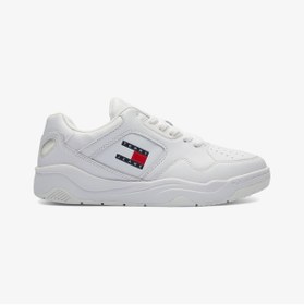 Resim Tommy Hilfiger Tommy Jeans Leaer Outsole Color Erkek Beyaz Sneaker 