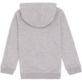 Resim U.S. Polo Assn. Kız Çocuk Açık Gri Melanj Fermuarlı Basic Sweatshirt 50296390-VR091 