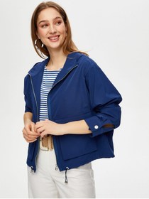 Resim Faik Sönmez Astarsız Kapişonlu Comfort Fit Trençkot S25tnc012 Us25tnc01220 Lacivert 
